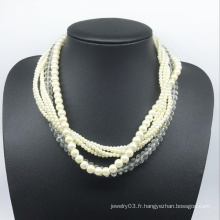 Perles de verre perles de verre Six Rolls Necklace (XJW13781)